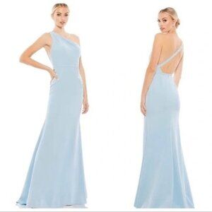 Ieena Mac Duggal 26266 Powder Blue One Shoulder Backless Formal Dress Size 2 NWT
